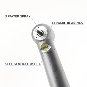 Fabriek Tandheelkundige Drievoudige Spray Hoge Snelheid Led Handstuk 4 Gaten Drukknop E-Generator Luchtturbine - Product Image 2