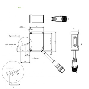 Sensore laser interruttore laser misurazione sensore industriale sensore di spostamento laser misurazione della lunghezza 100m - Product Image 2