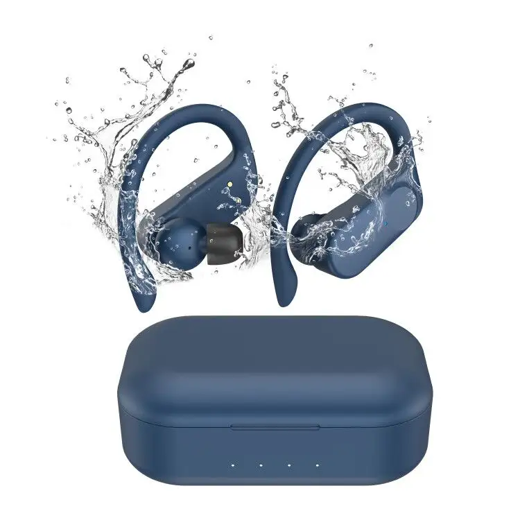 Tws fone de ouvido sensor intra-auricular, fone de ouvido bluetooth de marca tws com gancho, bluetooth 5.0, à prova d'água
