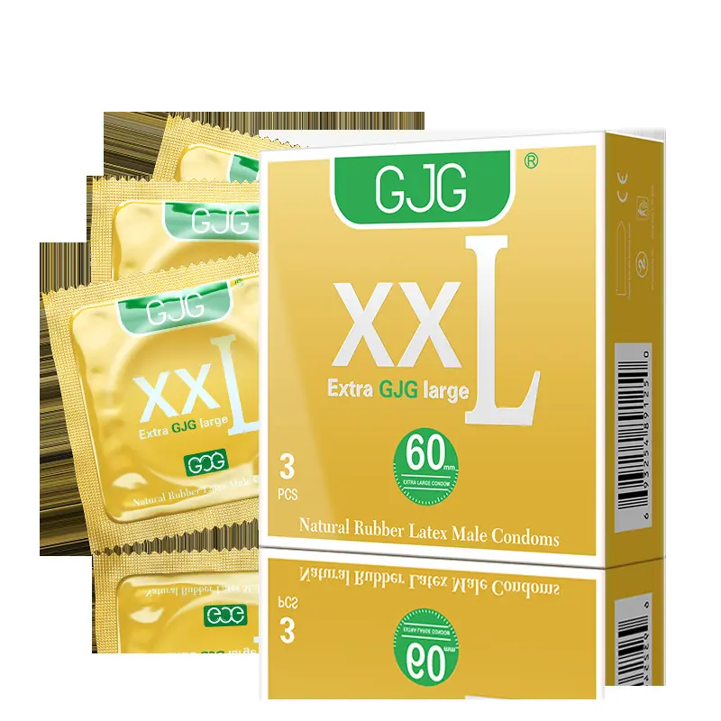 Preservativos do látex do grande tamanho de 60mm para o sexo dos homens Preservativos ultra finos com lubrificante Sexo anal liso do produto do sexo do preservativo