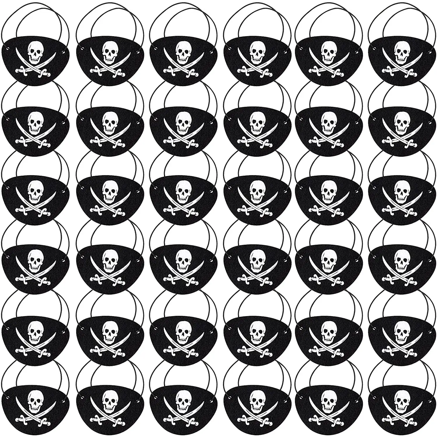 Zwart Vilt Pirate Captain Eye Patches Zwaard Eye Patch Piraat Een Eye Patch Kostuum Accessoires