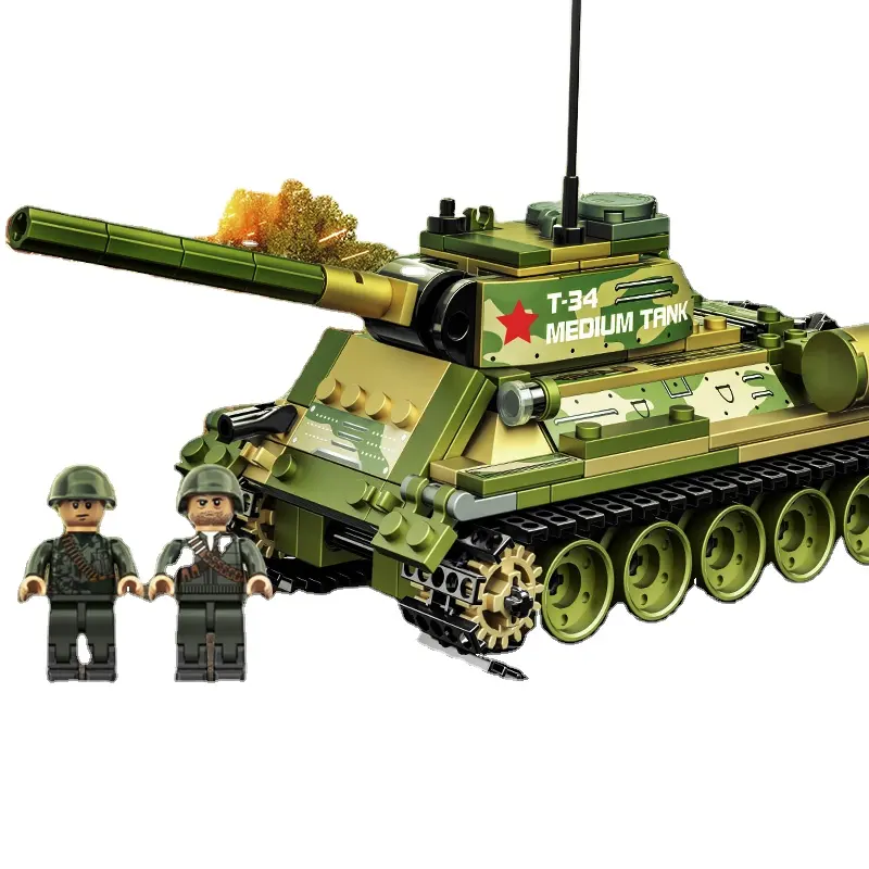 2024 Nieuwe Ce Moderne Apparatuur Gewapende Tank Zware Machines Jongen Militaire Speelgoed Assemblage Bouwstenen Meubelassemblage Model