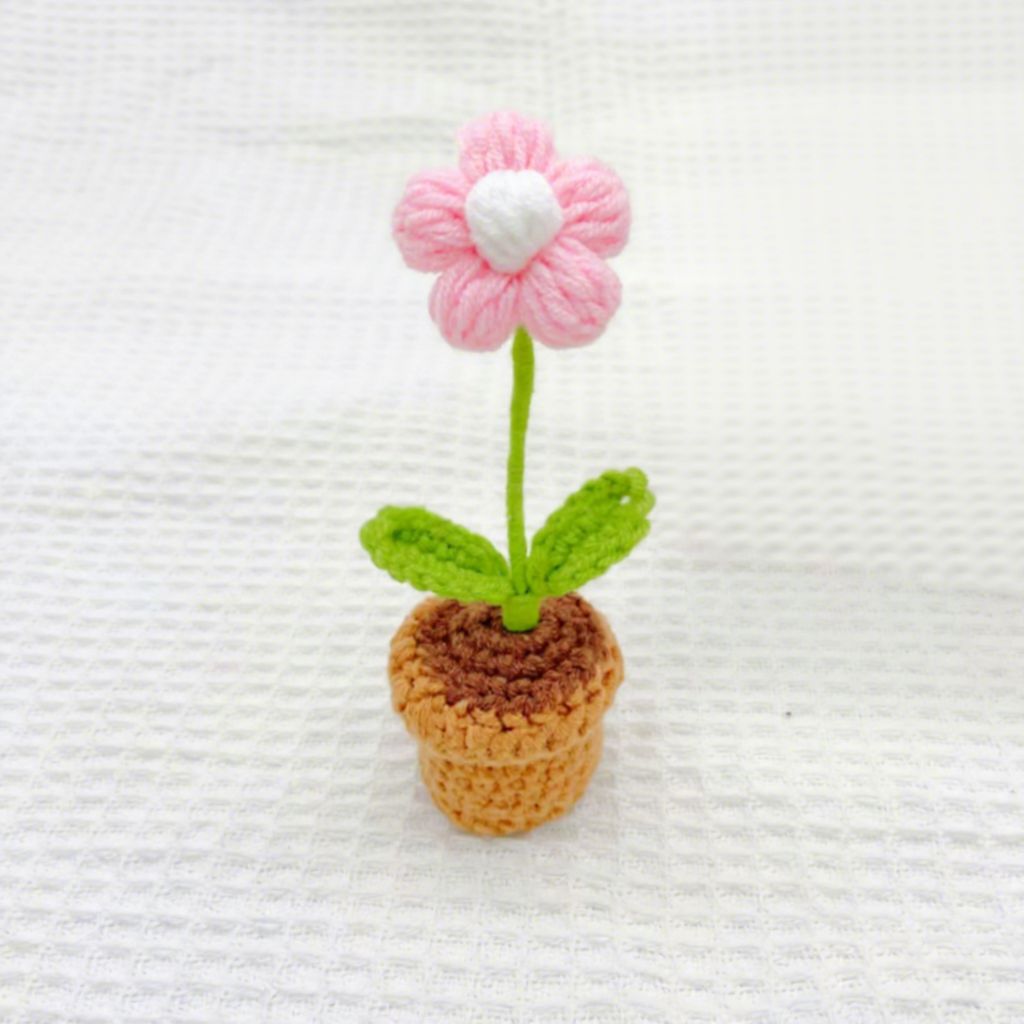 18 crochet knitted small port flower 12*5*5cm