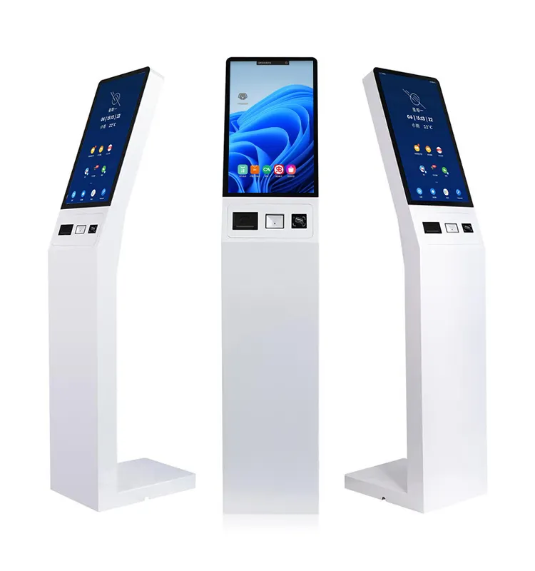 Giá Đỡ Sàn 21 22 Inch Kiosk Thanh Toán Tự Động Đỗ Xe Màn Hình Cảm Ứng Tự Phục Vụ Với Máy In Nhiệt NFC