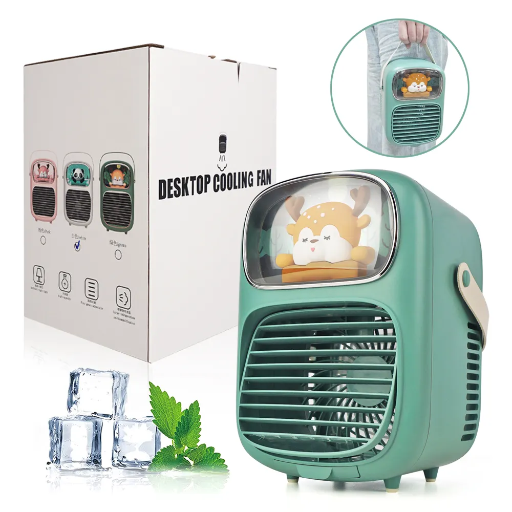 Enfriador de aire portátil, aire acondicionado recargable, mini ventilador de agua evaporativa, Enfriador de aire para oficina en casa