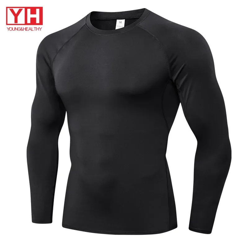 Custom Athletic Shirt Baselayer Quick Dry Compression Shirt Long Sleeve Gym Wear Top Sport Men Fit Muscle T Shirts For Men