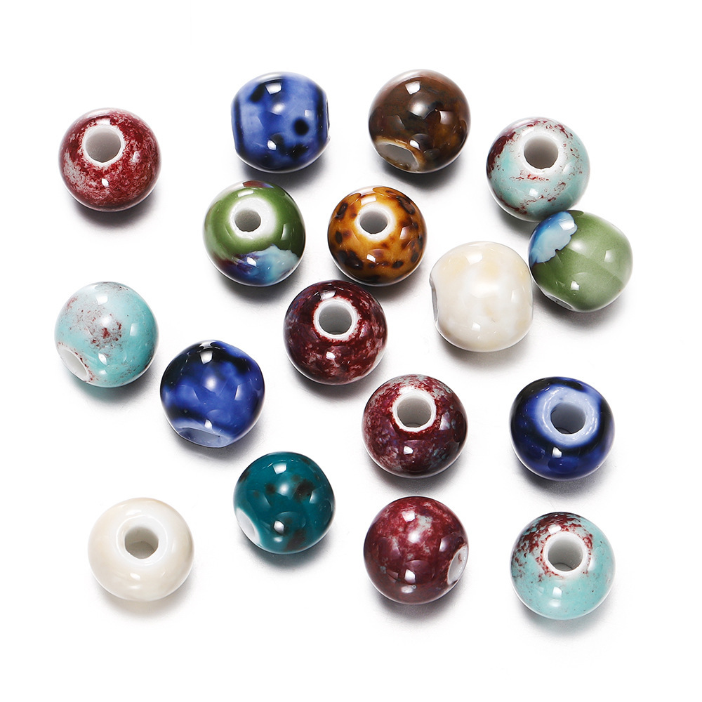 Perles en céramique de couleurs mélangées - mélangées transformées au four