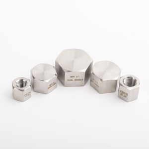 ステンレススチール304/316L 1/4 "高圧六角キャップ厚女性ねじ六角パイプキャップ継手 - Product Image 3