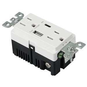白色15A GFCI，带USB PD 20W 125V美国标准电气双工插座插座TR WR电源插座插座GFCI - Product Image 5
