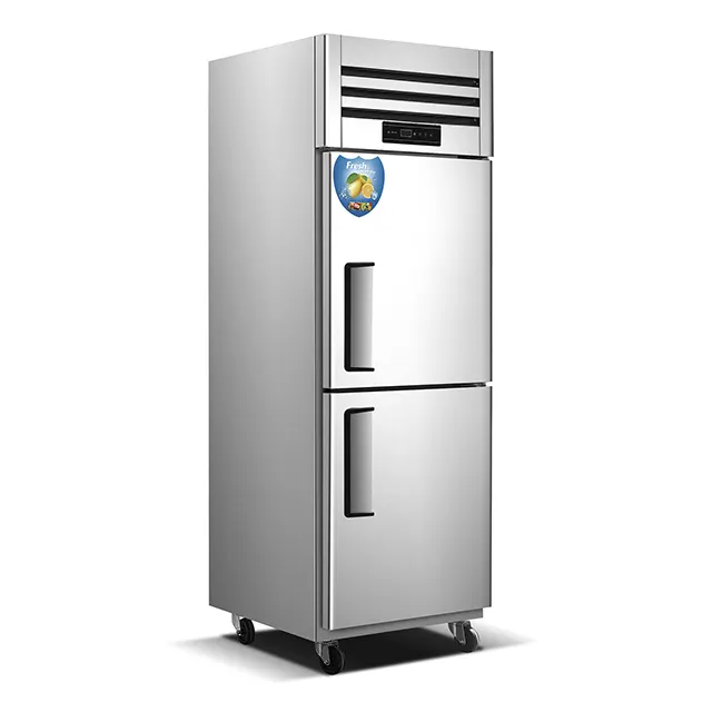 Refrigeradores congeladores comerciais Armários de cozinha projetados aço inoxidável com portas superiores e inferiores