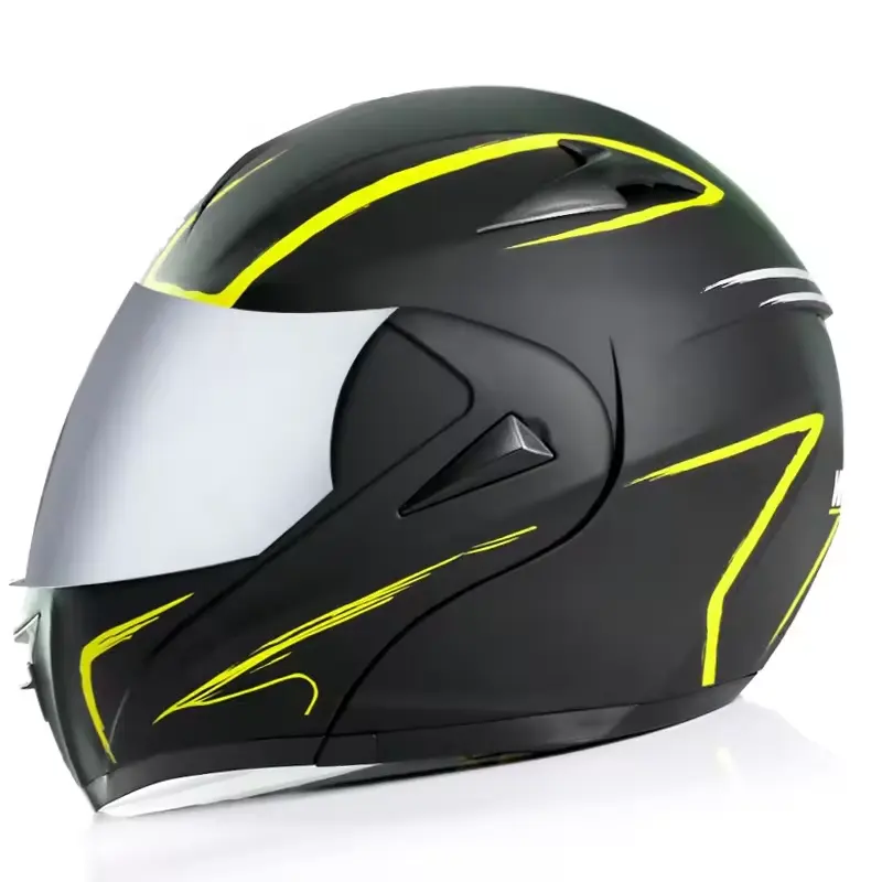 Casque Modulaire Unique ECE DOT Flip Up Helm Full Face Double Lunettes de Soleil Iron Men Cascos Motos Chinos Motorcycles Helm