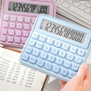 Nueva calculadora clave de PC de escritorio de 12 dígitos, papelería de negocios de pantalla grande para estudiantes, funciona con pilas