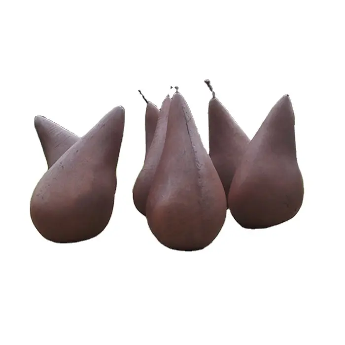 Grande sculpture de poire de jardin en acier corten à fruits en métal rouillé