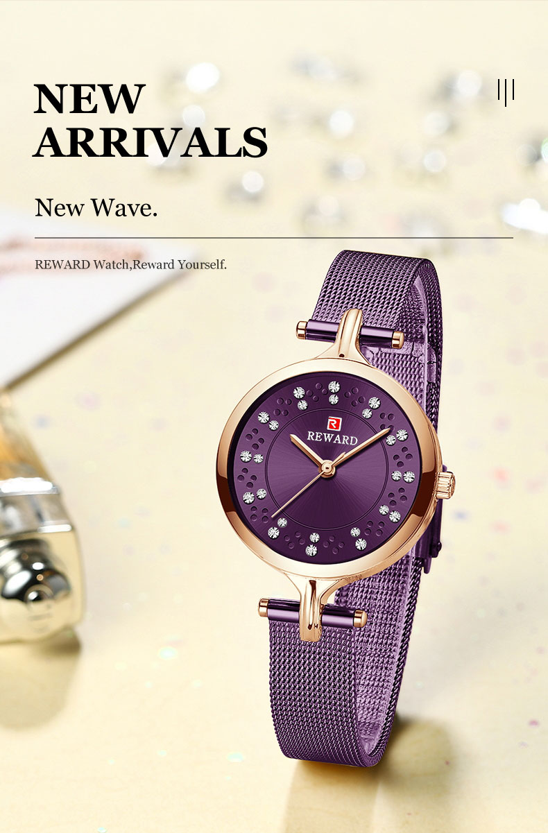 REWARD Watches Womens Fashion Luxury Diamond ladies Wristwatch Waterproof Casual Quartz Dress Watch Relogio Feminino