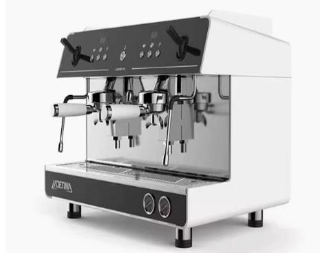 Double headed white coffee machine