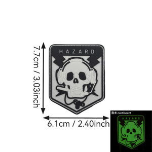 KT nguy hiểm nguy hiểm Chiến Thuật Sọ Lính Đánh Thuê tinh thần Thêu Vải Ren 3D vá cho hat armband PVC mềm nhựa dạ quang - Product Image 6