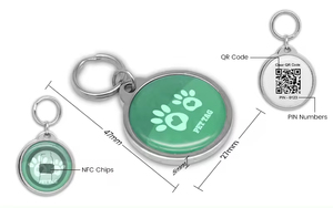 Hochwertiger NFC-Epoxid-Schlüssel bund Benutzer definierter Smart Tag213 13,56 MHz Metall-Tier verfolgung QR-Code-Spur Haustier-ID Hund-ID NFC-Tag-Schlüssel bund - Product Image 5