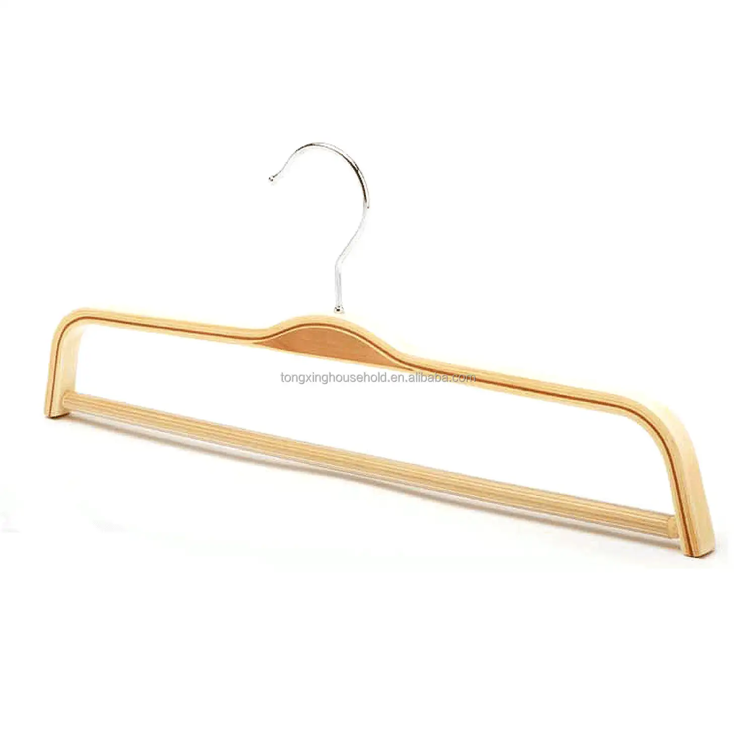LEEKING Hot selling adult suit pants rack wooden clothes hanger with anti-slip bar