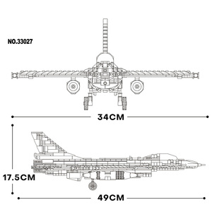 F-16 ต่อสู้ Falcon Fighter Jet บล็อกอาคารชุด Sky นักบินเฮลิคอปเตอร์ทหารถังรุ่น Unisex แอร์ฟอร์ซเครื่องบินของเล่นพลาสติก - Product Image 2