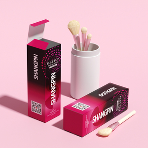 OEM pembe çok renkli kozmetik karton kutu kutu özel tasarım kare yuvarlak şekil makyaj araçları kozmetik fırça hediye paketi kutusu - Product Image 2