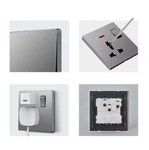 White 86 Type Electrical Power Socket Switch Wall <strong>Mounted</strong> Computer Button for <strong>UK</strong> EU USA Information Technology Standard Socket - Product Image 6