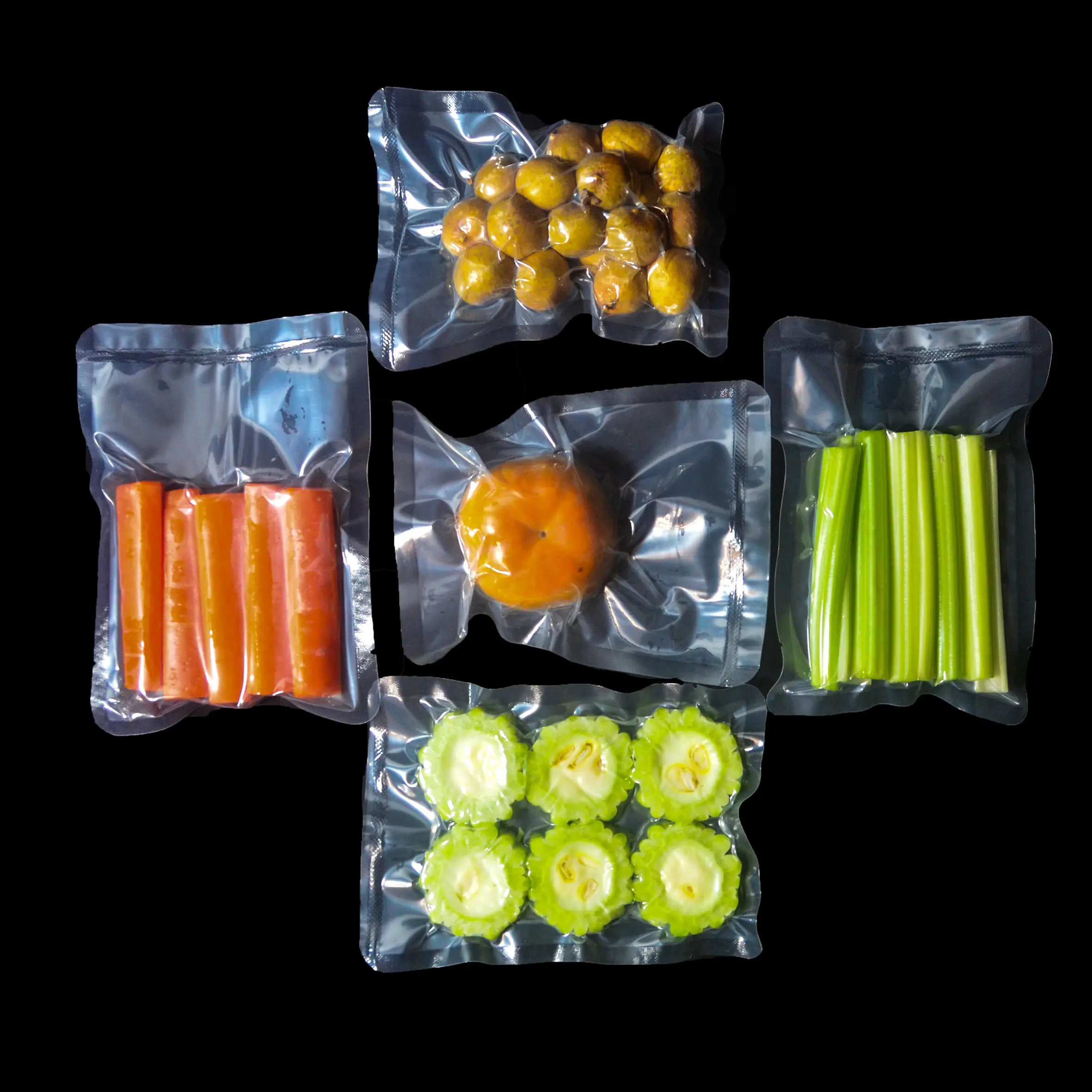 Emballage alimentaire en plastique transparent personnalisé pour congélateur de chauffage de viande de poisson sacs d'aliments congelés sous vide en nylon