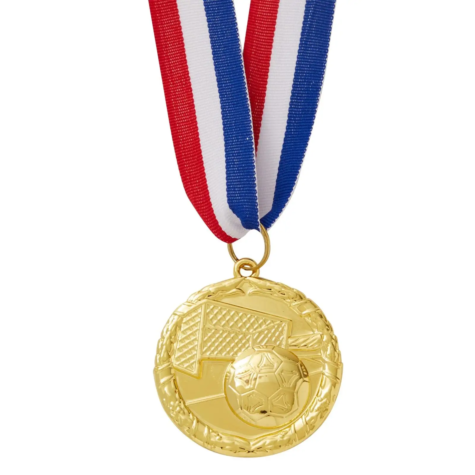 Medalhas de metal para esportes de futebol, cordão com logotipo do cliente, medalhas de ouro esportivas