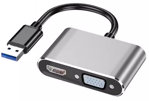 Convertidor de PC de pantalla dual de 1080p Adaptador VGA a VGA HDMI 2 en 1 con fuente de alimentación de audio para cables de audio y video