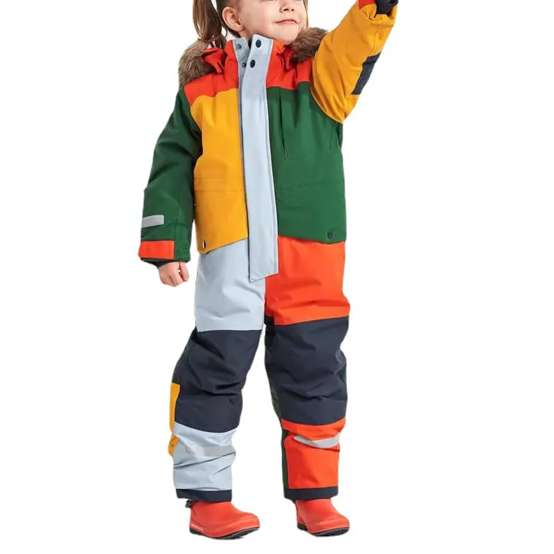 Yakeda ensembles de Ski pour enfants une pièce veste en coton hiver garder au chaud Sport manteau pantalon imperméable garçon fille combinaison de Ski