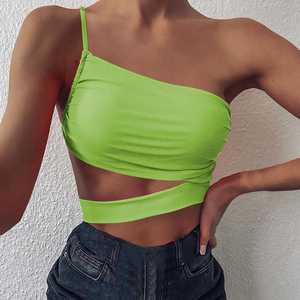 工厂女性性感无袖背心女性作物上衣太阳上衣 - Product Image 5