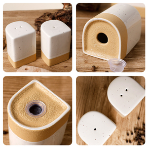 セラミックファクトリーカスタムロゴキッチン手作りセラミックソルトアンドペッパーセット - Product Image 4