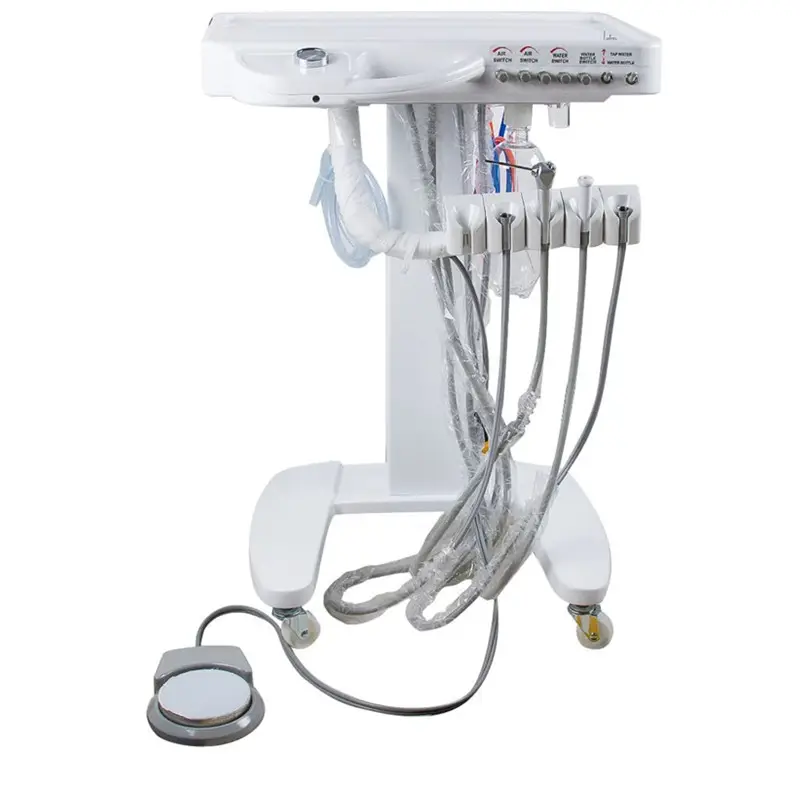 Kursi gigi turbin mesin bergerak portabel, Unit keranjang perawatan ponsel set troli gigi dokter gigi