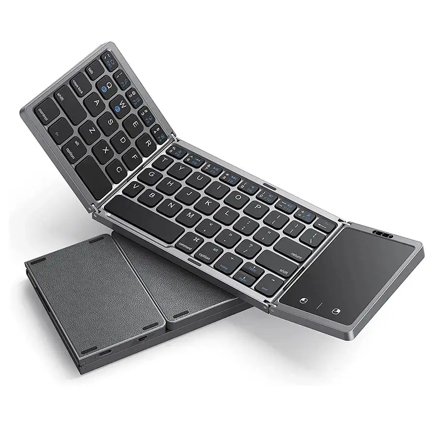 B089T teclado plegable inalámbrico Bluetooth óptico Universal Mini teclado inalámbrico plegable para tableta ratón Touchpad para PC