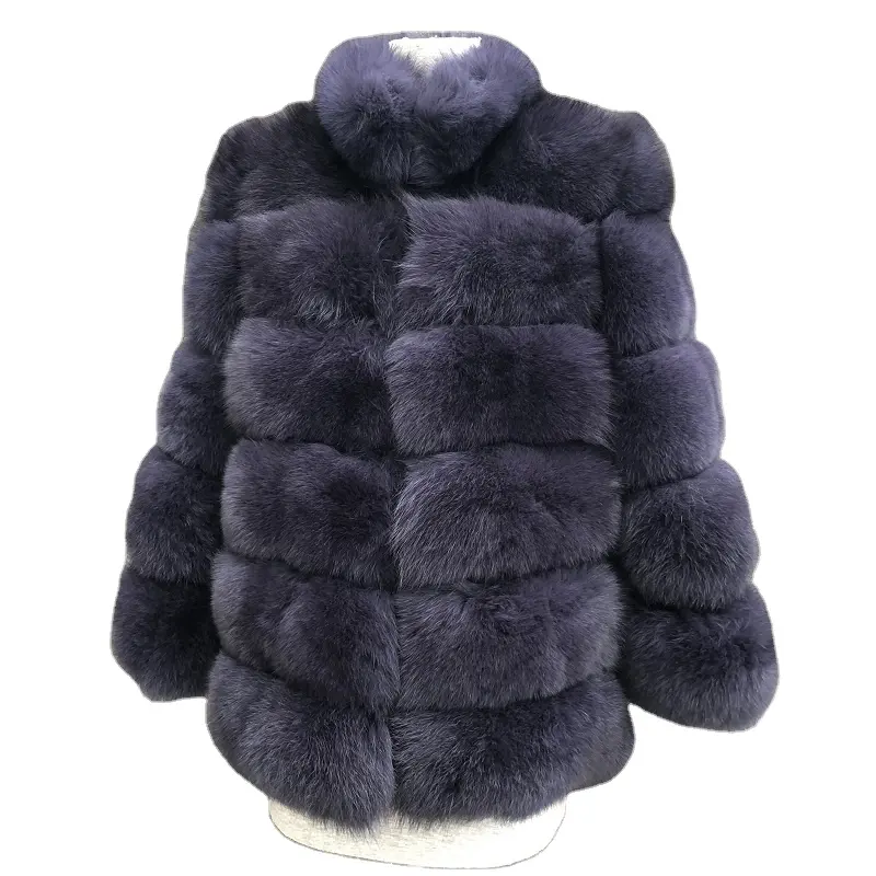 Manteau d'hiver court en fourrure de renard, couleur personnalisée, chaud pour femmes, hiver,