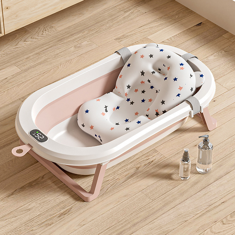 Rose-Vasque simple-avec thermomètre + coussin de bain
