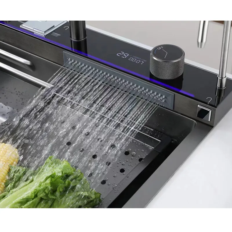 Évier moderne multifonctionnel avec affichage numérique Avec robinet Nano Sink