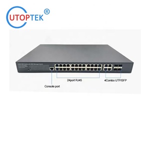 Switch di rete a 24 porte Gigabit POE con 1000M Internet 4 Combo UTP/SFP 24 porte RJ45 Core Hub IP compatibile con la rete IP