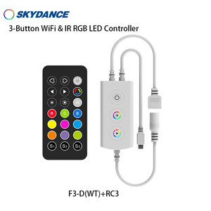 Mini WiFi & IR RGB CV контроллер F3-D(WT)+ RC3 (Tuya) Беспроводное приложение Tuya 3CH * 1.5A 5-24VDC светодиодный контроллер для 5M RGB Led Stirp - Product Image 2