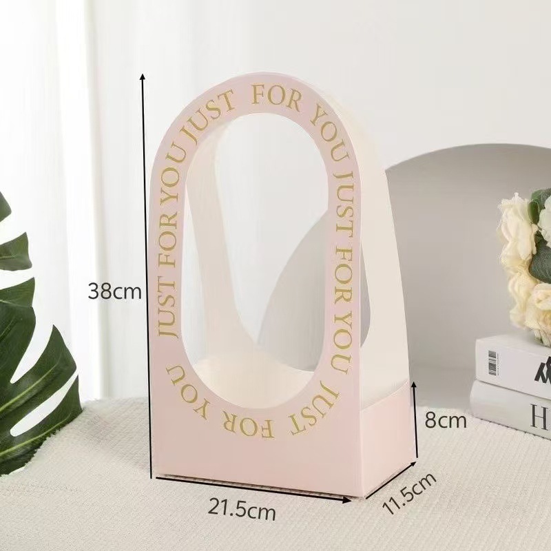 Panier de fleurs (rose)/Carton blanc