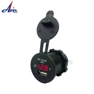 Mini 2.1A 5V Outlet One <strong>USB</strong> Port Car Changer 12v 24v <strong>Input</strong> Power <strong>Socket</strong> Charger Led Dc Voltmeter and Ammeter - Product Image 2