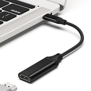 Tipo USB C maschio a HDMI femmina adattatore (4K @ 60Hz), in alluminio intrecciato tipo-C USB-C cavo HDMI per HDTV proiettore per Computer dispositivo proiettore - Product Image 1