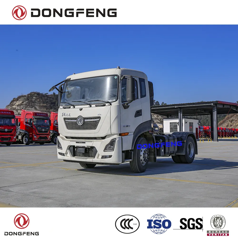 Dongfeng 4x2 LHD עם 465 HP E2 מנוע עם 14 משמרות dongfeng תיבת הילוכים G.C.W 50 טון עיצוב טרקטור משאית