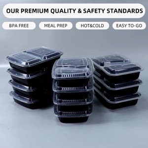 <strong>Rectangular</strong> 2 Compartment 820ml 950ml Good Toughness Student Bento <strong>Different</strong> <strong>Sizes</strong> Plastic Food <strong>Containers</strong> With Lids Disposable - Product Image 4