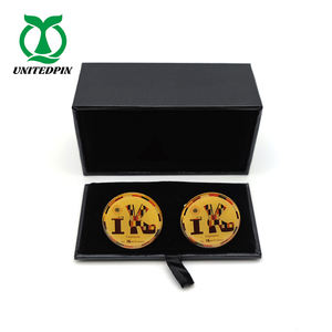 Factory Direct Sale Price Custom High Quality Silver Gold Metal Soft Hard Enamel Color <strong>Cufflinks</strong> Gift Sets With Box For Mens - Product Image 2