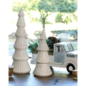 Ahşap noel ağacı heykelcik masa beyaz ağacı heykelcik yılbaşı dekoru için 2 masa Centerpieces Set - Product Image 4