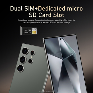 2025 S24 Ultra 5Gスマートフォン7.3インチロック解除デュアルSIM 16GB + 1テラバイトストレージ4KスマートLEDスクリーンサポートLTEデュアル (英語フランス語)