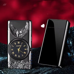 Windproof biểu tượng tùy chỉnh đa chức năng sang trọng đôi ARC thuốc lá điện tử nhẹ hơn với màn hình hiển thị điện LED đồng hồ cho nam giới của món quà - Product Image 5