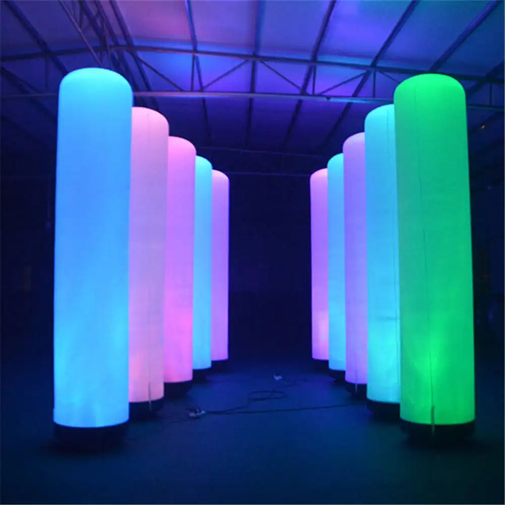 Decoración inflable al aire libre, pilar de luz Led Tusk para eventos, tubos inflables personalizados