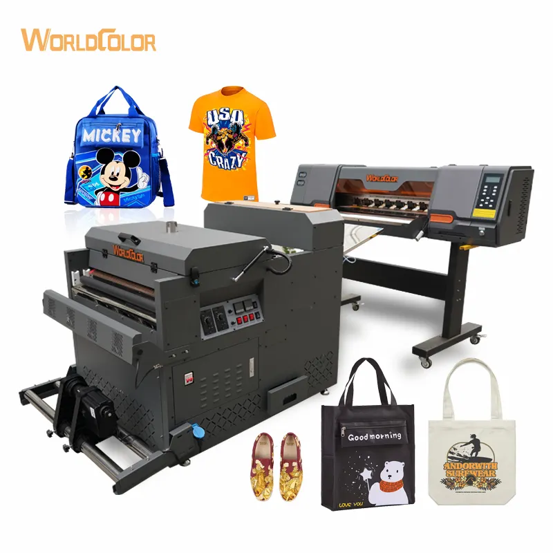 Worldcolor DTF T Shirt Printer Machine 70cm Width Direct Film i3200A1 4720 XP600 Heads 2 Pieces White Ink Tpye Pump Motor