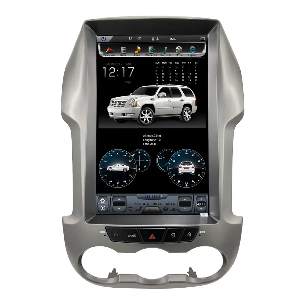 เครื่องเล่นวิทยุสเตอริโอมัลติมีเดียในรถยนต์8 + 128 Tesla หน้าจอ Android 10เครื่องเล่นดีวีดีรถยนต์ระบบนำทาง GPS สำหรับ Ford Ranger